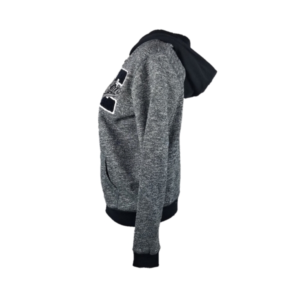 Epic Threads Boy Streaky Gray Fleece Zip Hoodie L - Picture 4 of 5